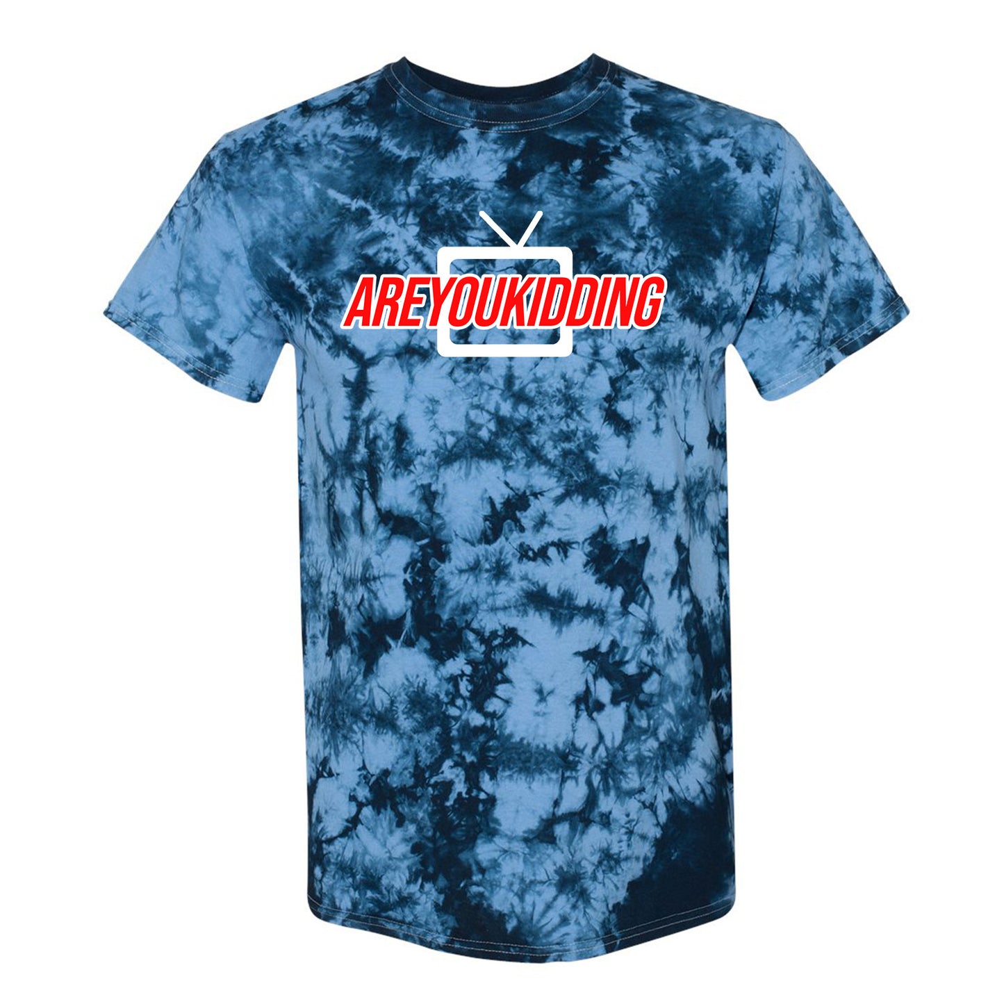 TV AREYOUKIDDING Red and White Logo - Crystal Dye Tee