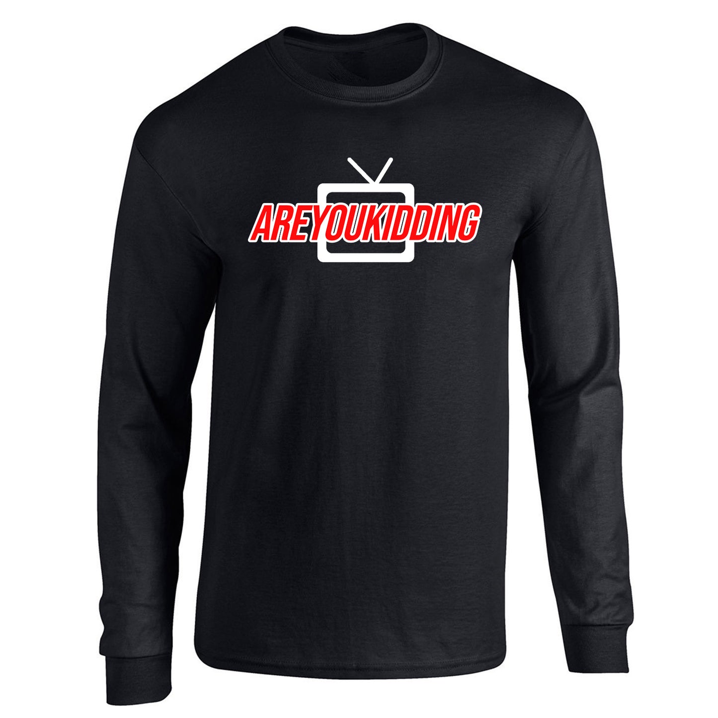 TV AREYOUKIDDING Red and White - Long Sleeve