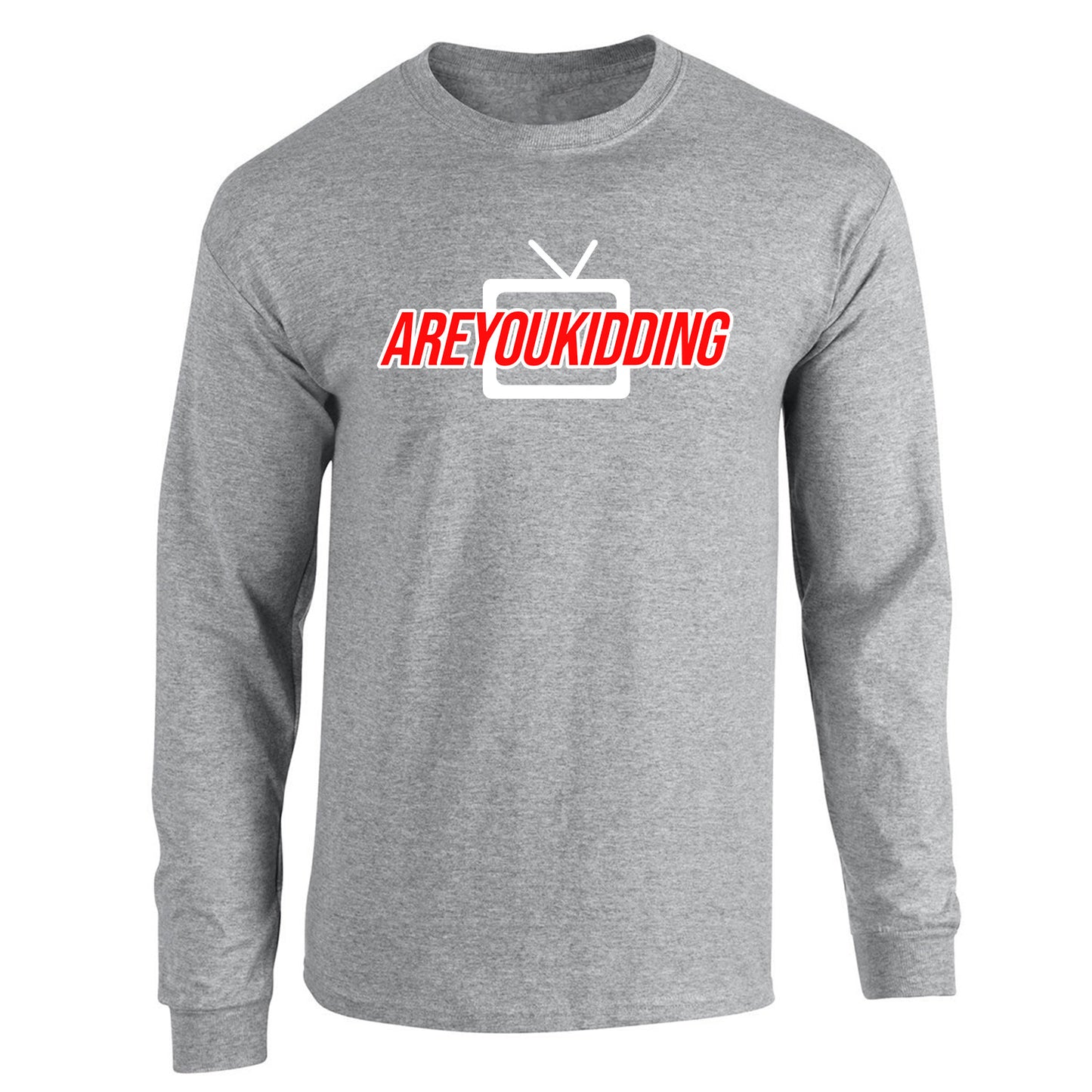 TV AREYOUKIDDING Red and White - Long Sleeve